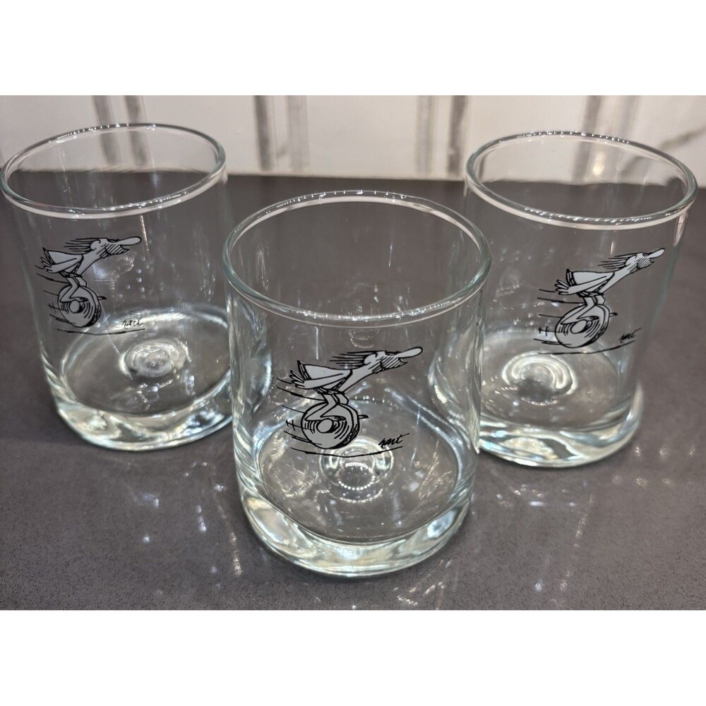 Set of 3 Vintage B.C. Comics Thor Caveman Ice Age Tumblers Glasses - Johnny Hart